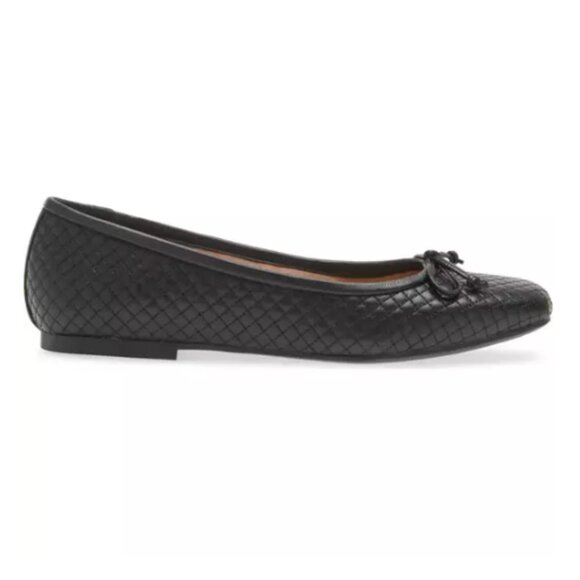 Nordstrom Flat Shoes Size 8.5 Black Ashton Quilted Bow - Picture 2 of 12